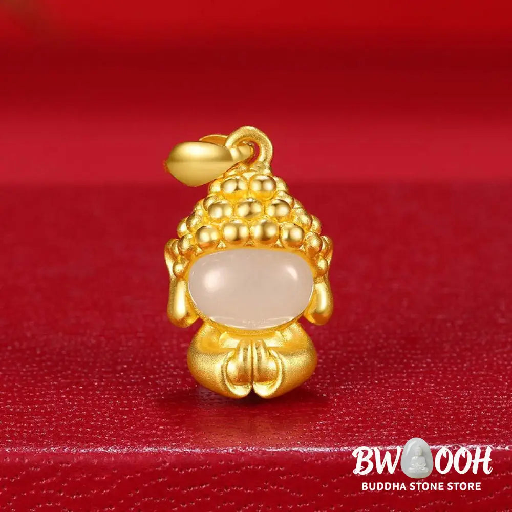 Buddha Stones White Jade Buddha Success Pendant Necklace - BWOOOH - Necklaces &amp; Pendants