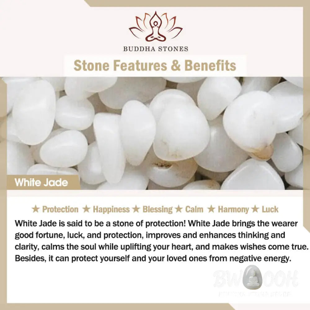 Buddha Stones White Jade Buddha Success Pendant Necklace - BWOOOH - Necklaces &amp; Pendants