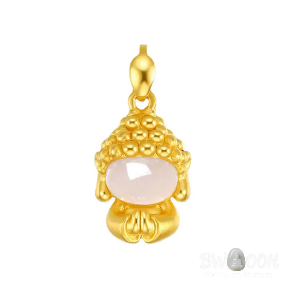 Buddha Stones White Jade Buddha Success Pendant Necklace - BWOOOH - Necklaces &amp; Pendants