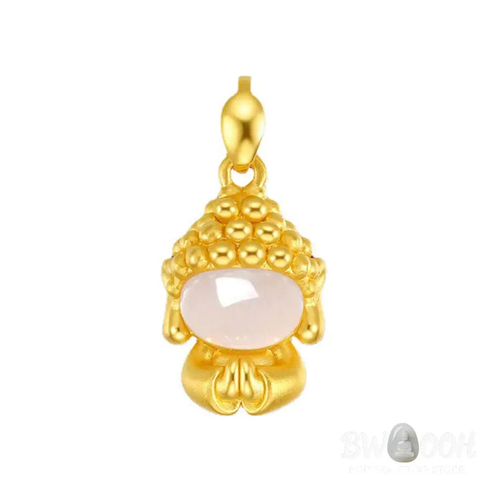 Buddha Stones White Jade Buddha Success Pendant Necklace - BWOOOH - Necklaces &amp; Pendants