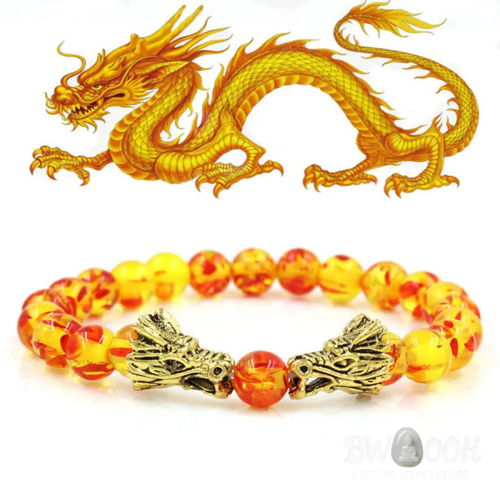 Buddha Stones White Turquoise Lava Rock Dragon Blessing Beaded Bracelet - BWOOOH - Bracelet