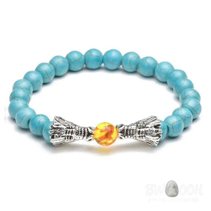 Buddha Stones White Turquoise Lava Rock Dragon Blessing Beaded Bracelet - BWOOOH - Bracelet