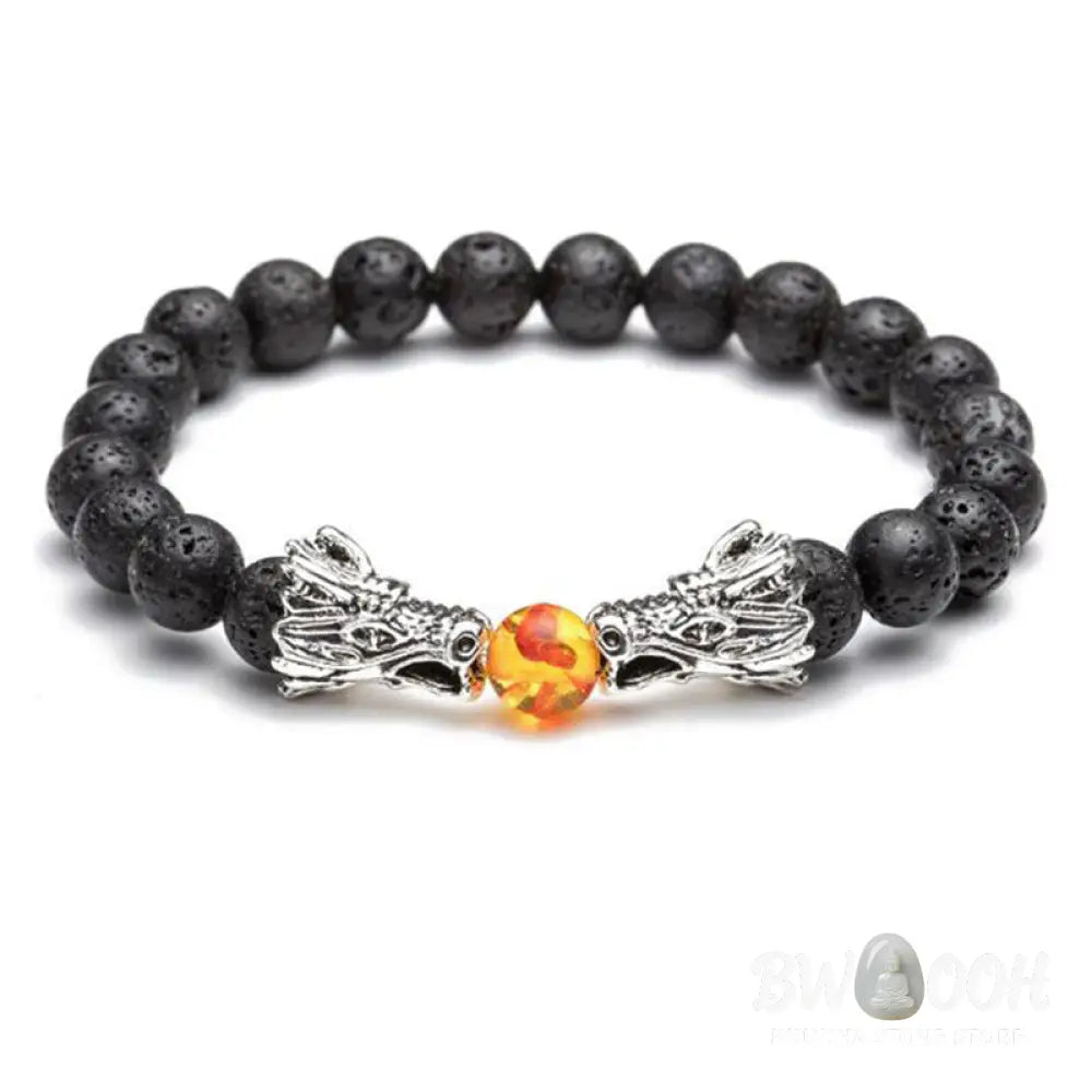 Buddha Stones White Turquoise Lava Rock Dragon Blessing Beaded Bracelet - BWOOOH - Bracelet