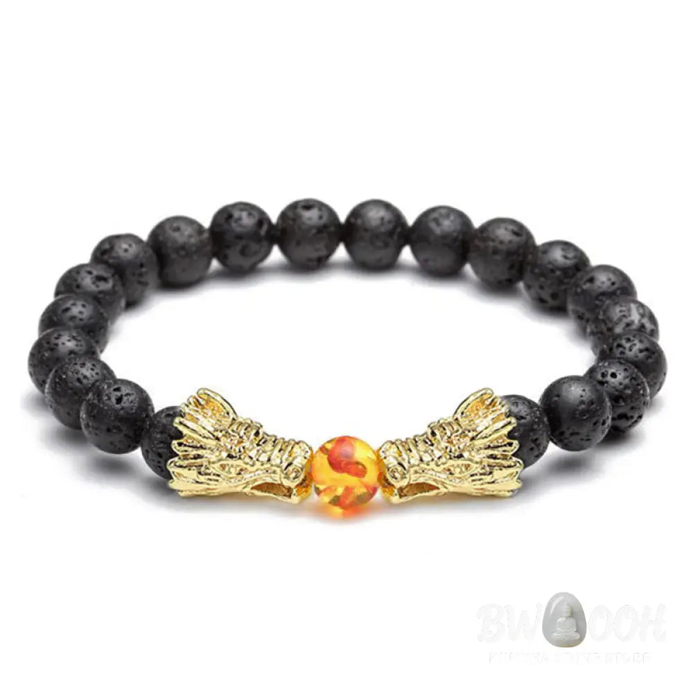 Buddha Stones White Turquoise Lava Rock Dragon Blessing Beaded Bracelet - BWOOOH - Bracelet