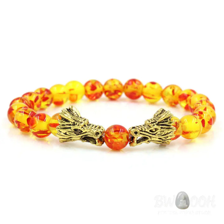 Buddha Stones White Turquoise Lava Rock Dragon Blessing Beaded Bracelet - BWOOOH - Bracelet