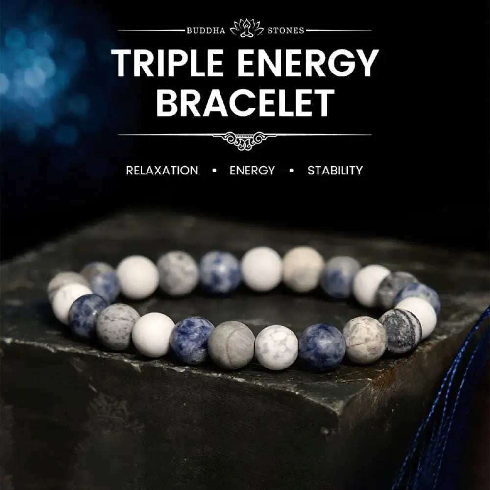 BWOOOH White Turquoise Picasso Jasper Blue Spot Jasper Relaxation Bracelet - BWOOOH - White Turquoise Picasso