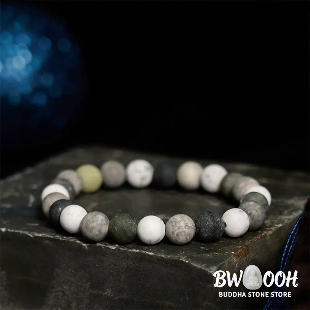 Buddha Stones White Turquoise Picasso Jasper Green Calcite Blessing Bracelet - BWOOOH - Bracelet