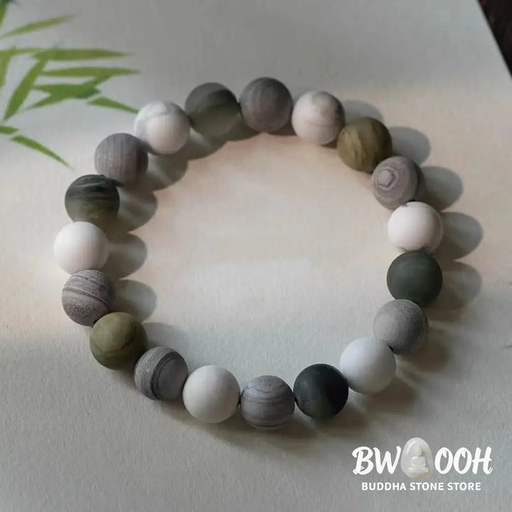 Buddha Stones White Turquoise Picasso Jasper Green Calcite Blessing Bracelet - BWOOOH - Bracelet