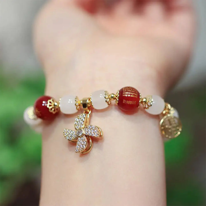 BWOOOH Windmill Chinese Lock Charm Fu Character Blessing Bracelet - BWOOOH - Windmill&amp;Fu Character - Bracelet