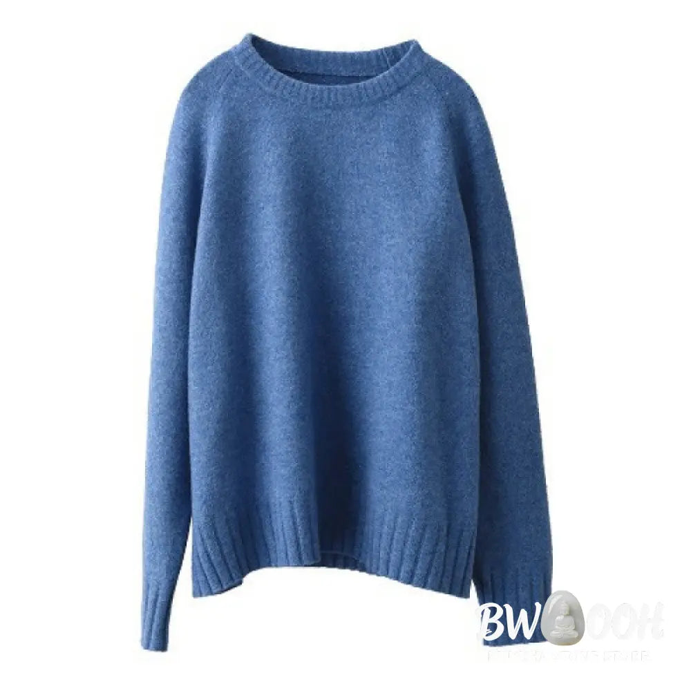 Buddha Stones Winter Crew Neck Warm Long Sleeve Women’s Cotton Knitted Sweater - Women’s Sweater
