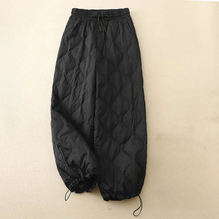 Buddha Stones Winter Curved Lines Warm Women’s Ankle-length Pants With Pockets - Black / US2，UK/AU6，EU34 (L) - Women¡®s