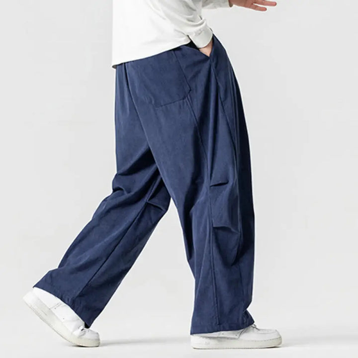BWOOOH printed wide-leg yoga pants - Winter Drawstring Corduroy Cotton Men&