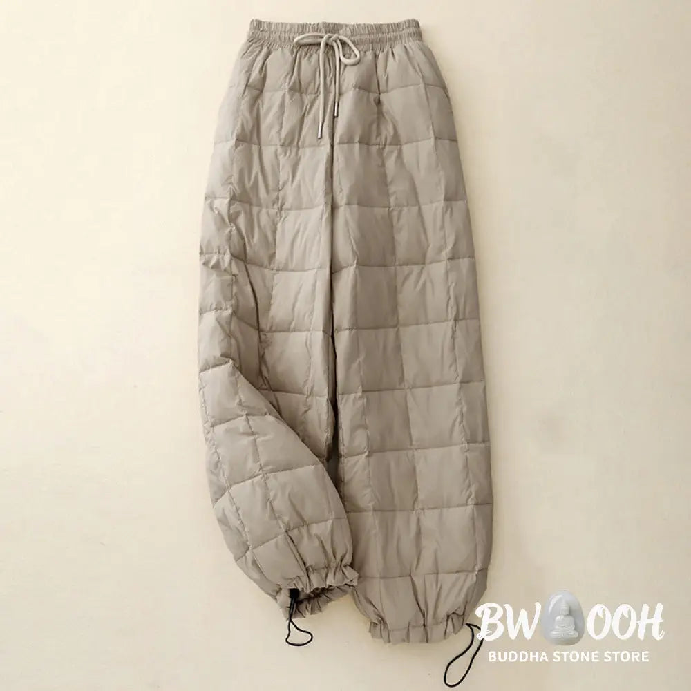 Buddha Stones Winter Drawstring Leg Opening Design Women’s Cotton Pants With Pockets - Women’s Pants
