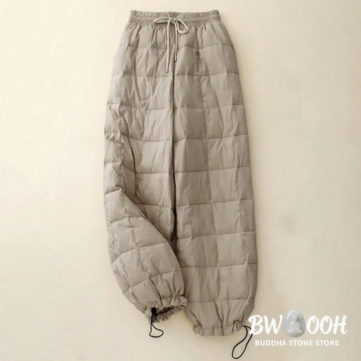Buddha Stones Winter Drawstring Leg Opening Design Women’s Cotton Pants With Pockets - Women’s Pants