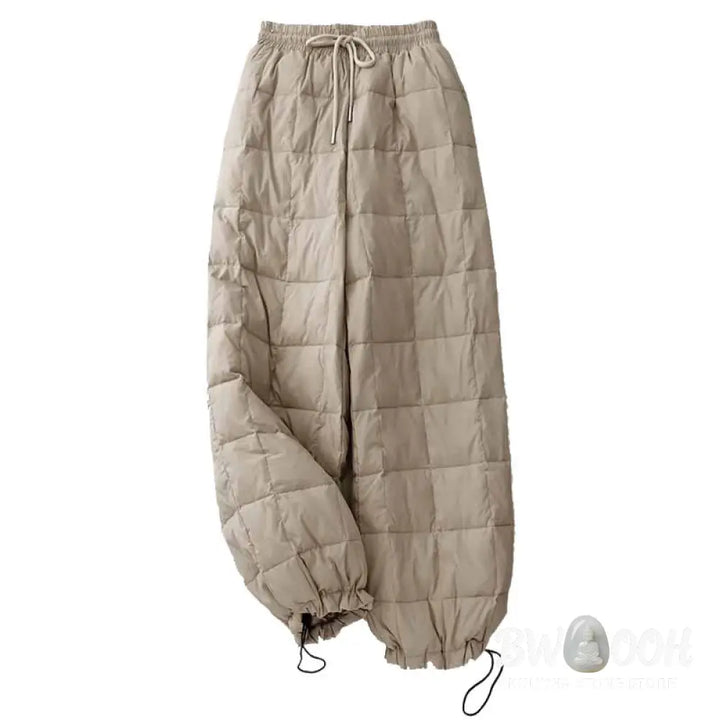 Buddha Stones Winter Drawstring Leg Opening Design Women’s Cotton Pants With Pockets - Women’s Pants