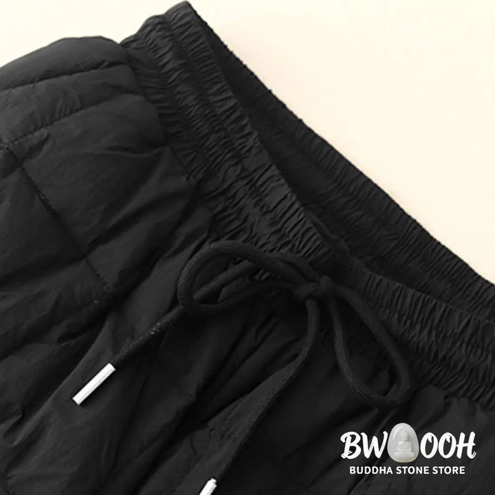 Buddha Stones Winter Drawstring Leg Opening Design Women’s Cotton Pants With Pockets - Women’s Pants
