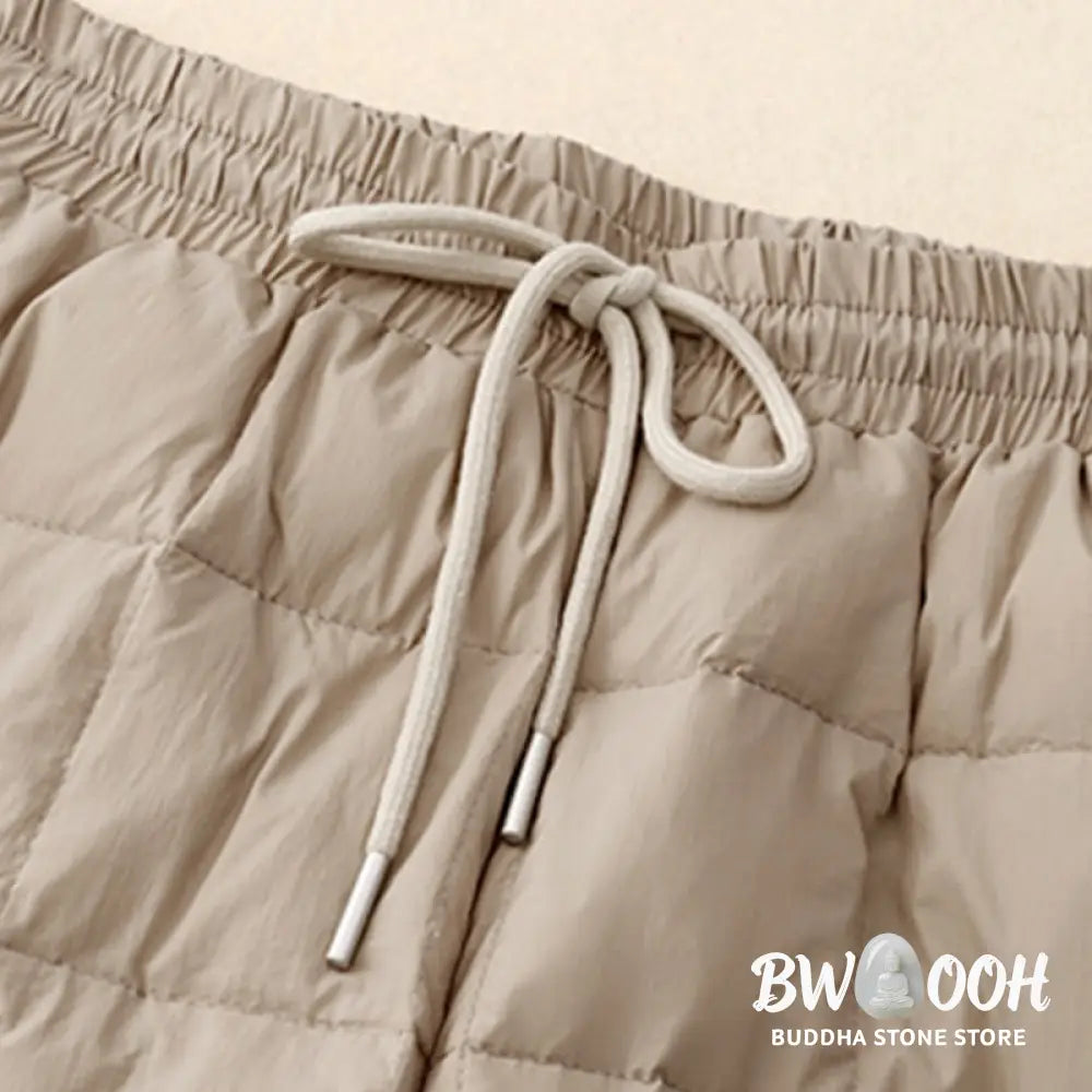 Buddha Stones Winter Drawstring Leg Opening Design Women’s Cotton Pants With Pockets - Women’s Pants