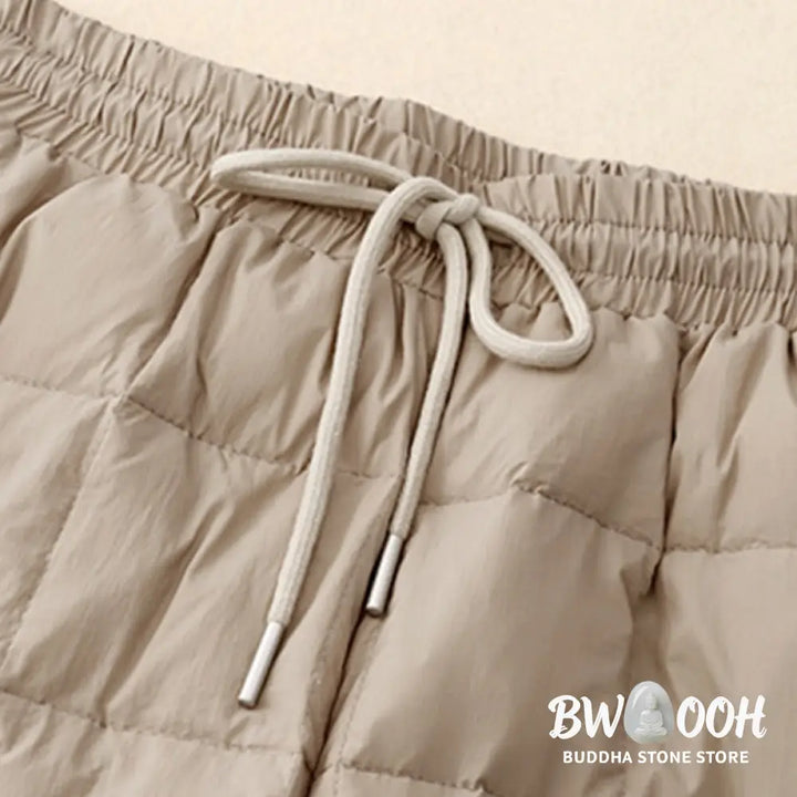 Buddha Stones Winter Drawstring Leg Opening Design Women’s Cotton Pants With Pockets - Women’s Pants