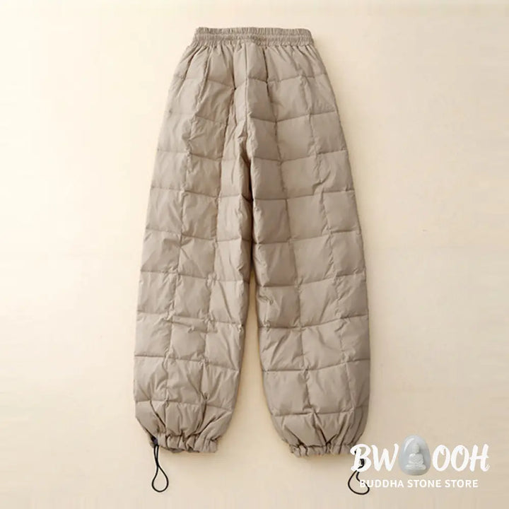 Buddha Stones Winter Drawstring Leg Opening Design Women’s Cotton Pants With Pockets - Women’s Pants