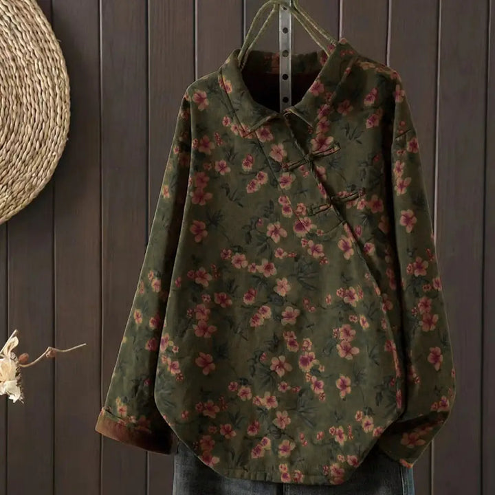 BWOOOH Winter Flower Green Leaves Frog-Button Stand Colla