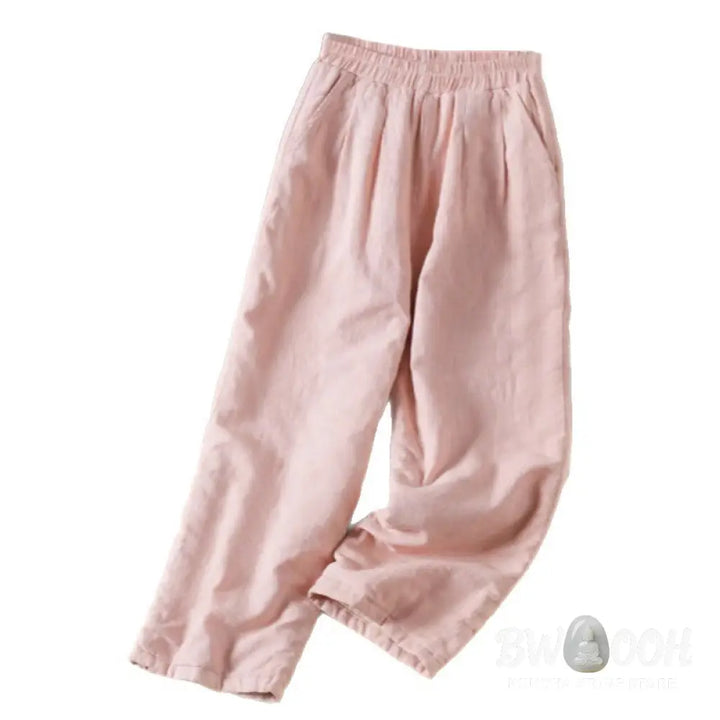 Buddha Stones Winter Plain Cotton Thermal Women’s Wide Leg Pants With Pockets - Women’s Wide Leg Pants