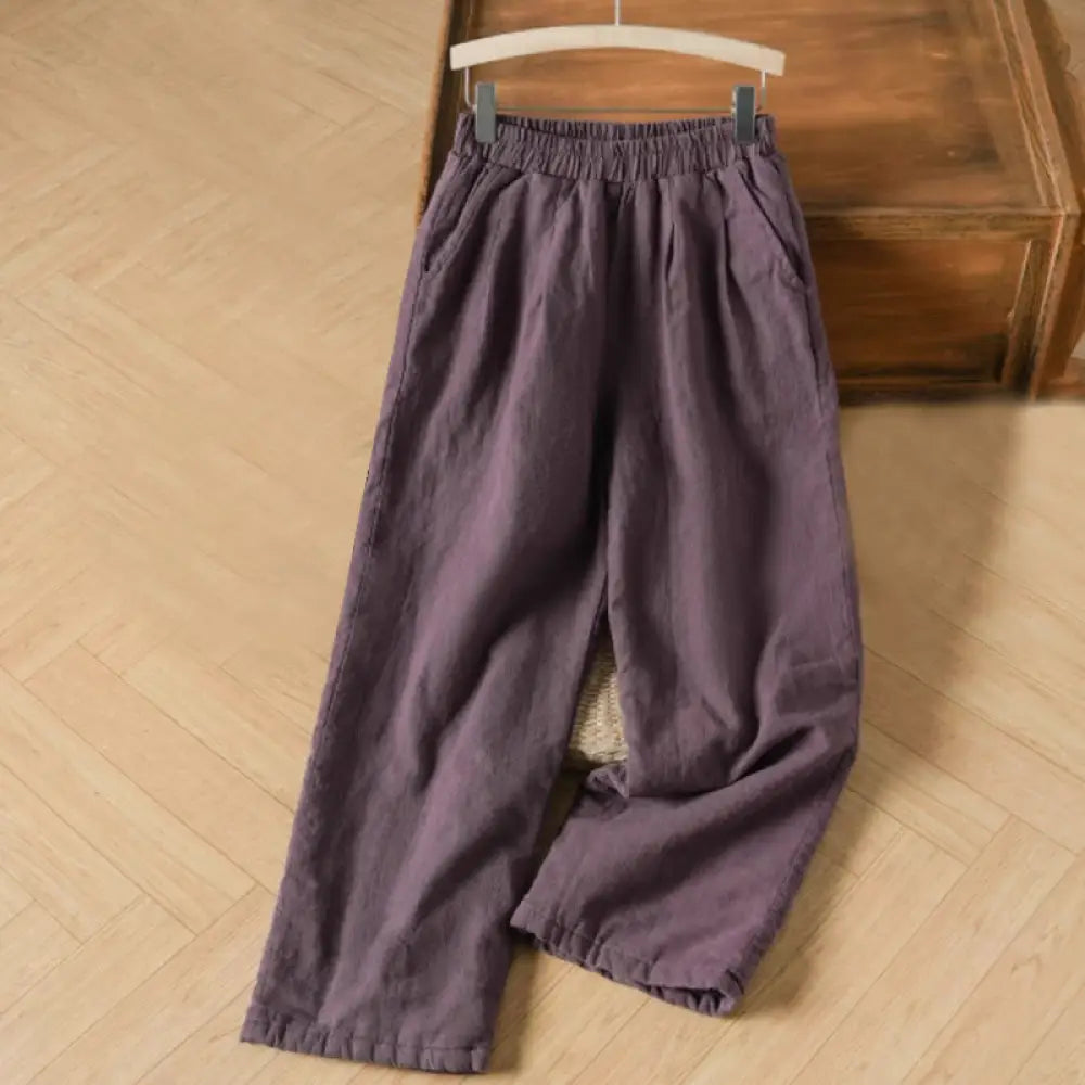 BWOOOH printed wide-leg yoga pants - Winter Plain Cotton Thermal Women&