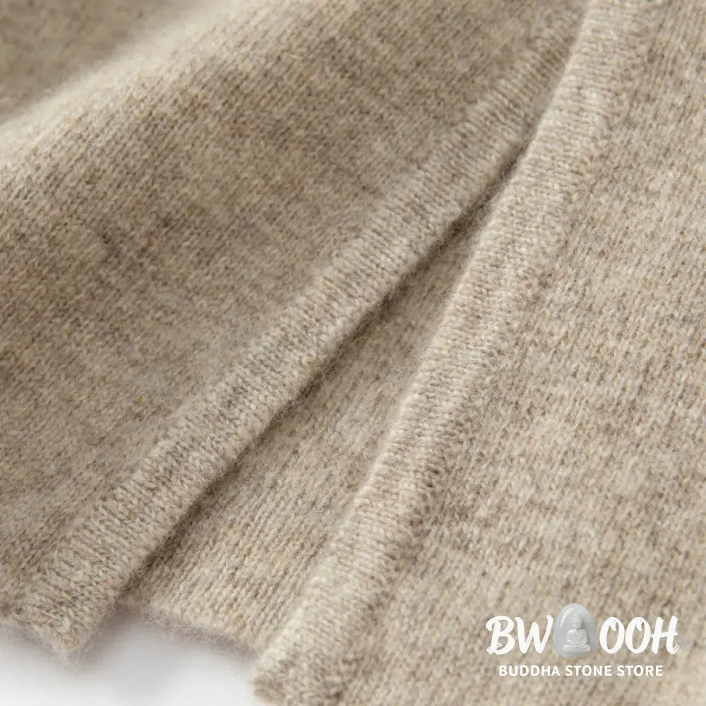 Buddha Stones Winter Solid Color Chinese Frog-Button Men’s Wool Long Sleeve Sweater - Men’s Sweater