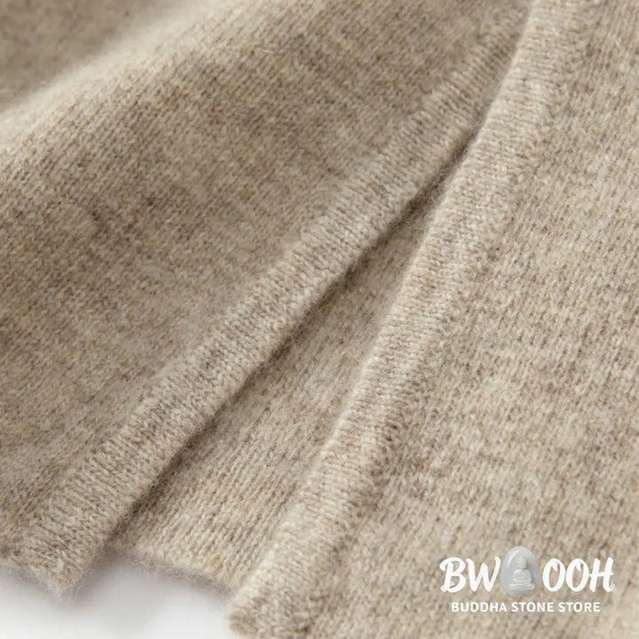 Buddha Stones Winter Solid Color Chinese Frog-Button Men’s Wool Long Sleeve Sweater - Men’s Sweater