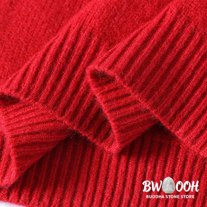 Buddha Stones Winter Stand Collar Gradient Color Design Warm Men’s Long Sleeve Knitted Sweater - Men’s Sweater