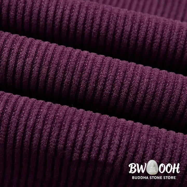 Buddha Stones Winter Straight Leg Design Cotton Corduroy Women’s Wide Leg Pants With Pockets - Women’s Wide Leg Pants