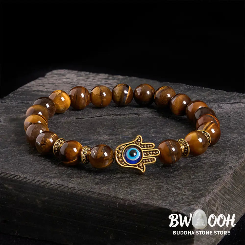 Buddha Stones 'Wishing Courage and Protection' Tiger Eye Bracelet Includes Gift Message Card - Bracelet