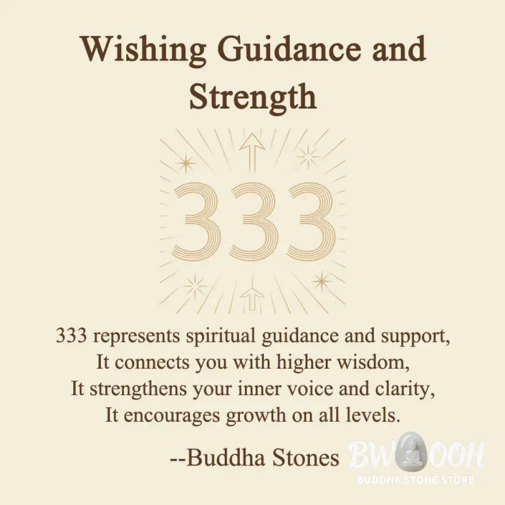 Buddha Stones Wishing Guidance and Strength 333 Angel Number Natural Rose Quartz Key Chain Hanging Decoration Includes