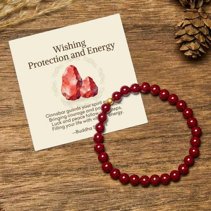 BWOOOH "Wishing Protection and Energy" Cinnabar Bracelet 