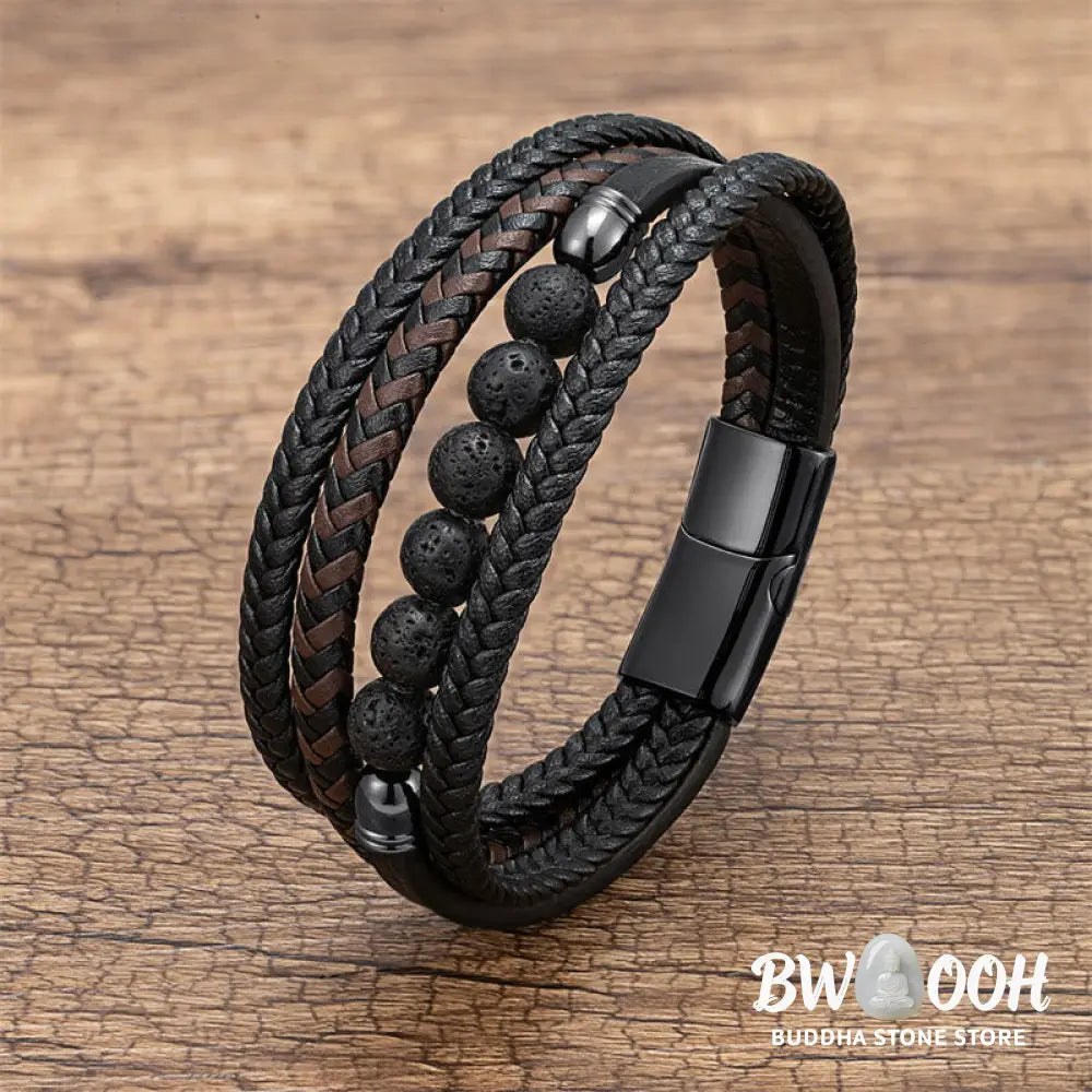 Buddha Stones 'Wishing Strength to Rise from Within' Lava Rock Bracelet Includes Gift Message Card - Bracelet