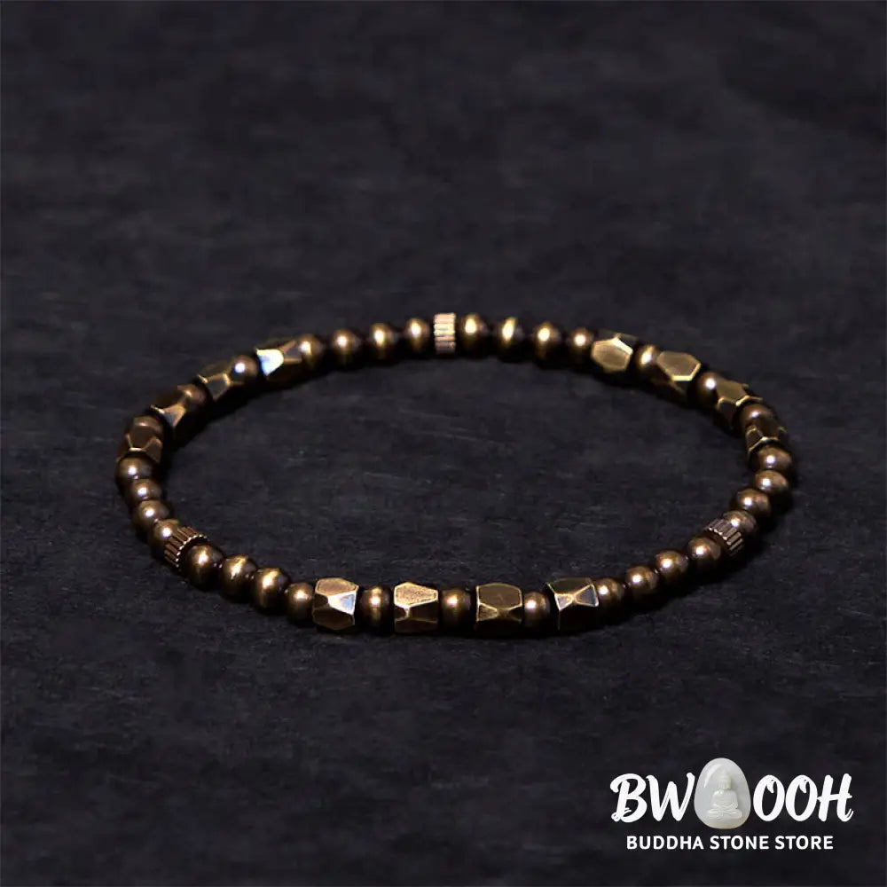 Buddha Stones 'Wishing You Balance and Strength' Brass Beads Bracelet Includes Gift Message Card - Bracelet