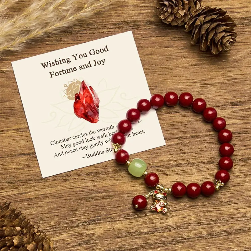 BWOOOH "Wishing You Good Fortune and Joy" Cat Cinnabar Br