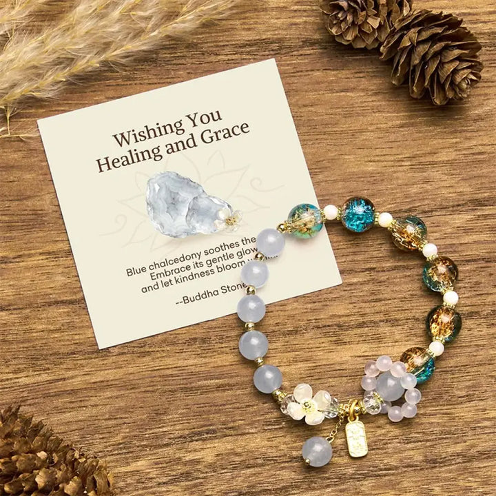 BWOOOH "Wishing You Healing and Grace" Blue Chalcedony Br
