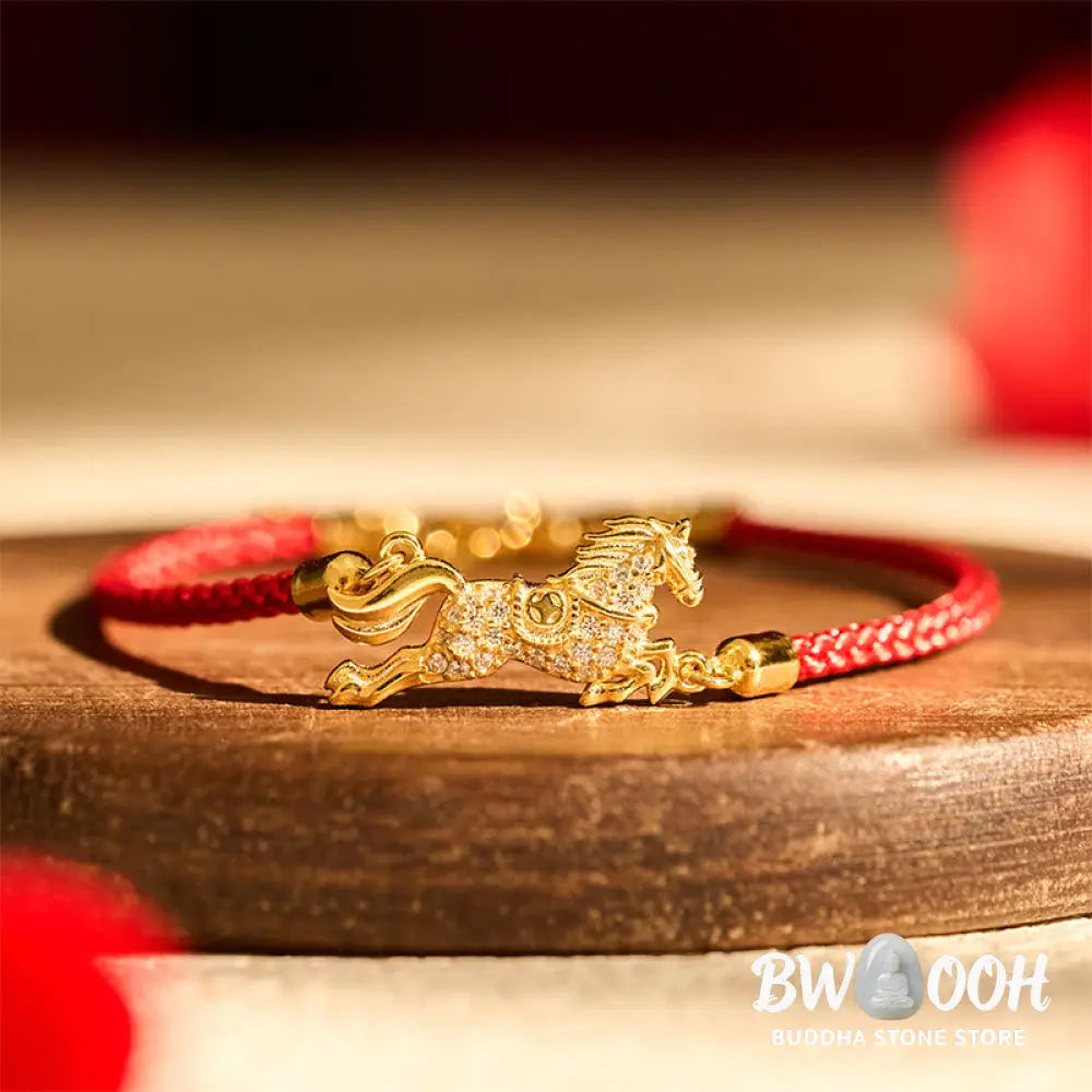 Buddha Stones 'Wishing You Health and Good Fortune' Year of the Horse Includes Gift Message Card - Bracelet