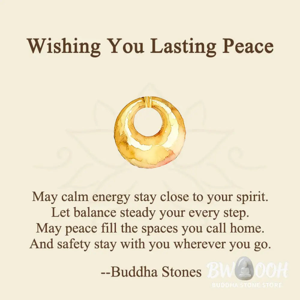Buddha Stones ’Wishing You Lasting Peace’ 24k Gold Plated Copper Peace Buckle Necklace Includes Gift Message Card