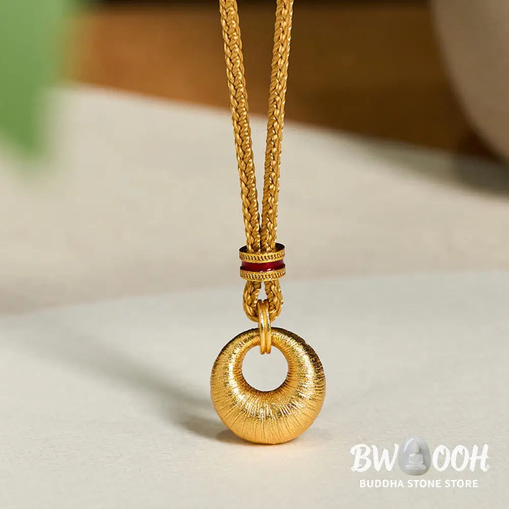 Buddha Stones ’Wishing You Lasting Peace’ 24k Gold Plated Copper Peace Buckle Necklace Includes Gift Message Card
