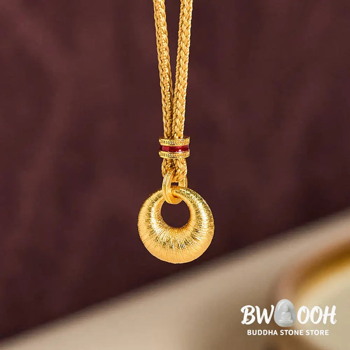 Buddha Stones ’Wishing You Lasting Peace’ 24k Gold Plated Copper Peace Buckle Necklace Includes Gift Message Card