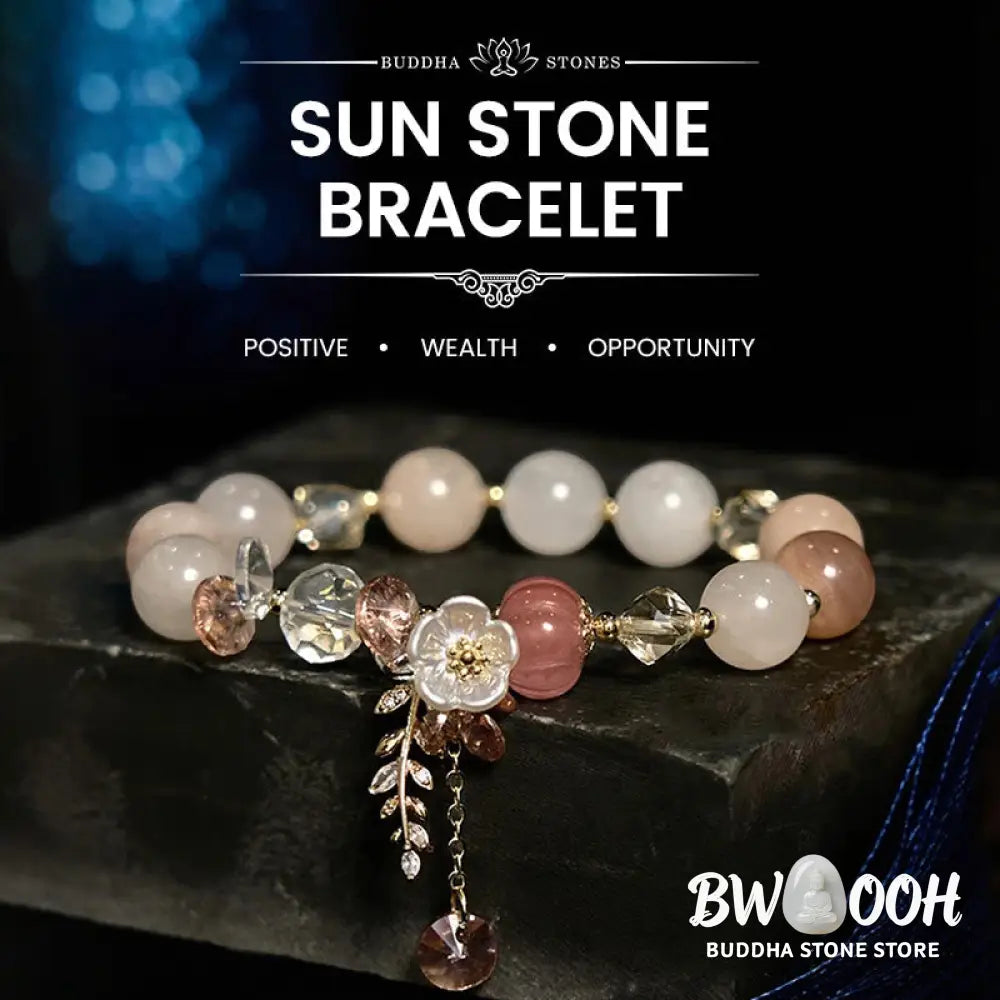 Buddha Stones 'Wishing You Light and Happiness' Sun Stone Bracelet Includes Gift Message Card - Bracelet