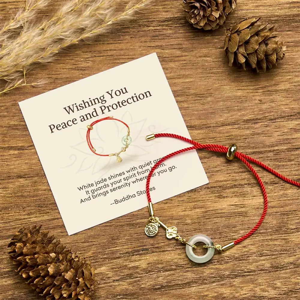 BWOOOH "Wishing You Peace and Protection" Jade Red Rope B