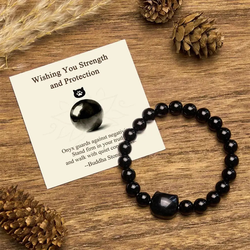 BWOOOH "Wishing You Strength and Protection" Cat Onyx Bra