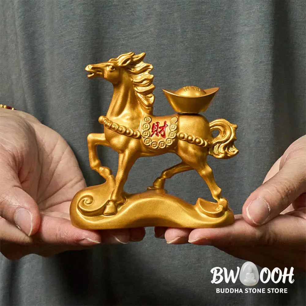 Buddha Stones 'Wishing You Success and Good Fortune' Year of the Horse Decor Includes Gift Message Card - Horse Wealth