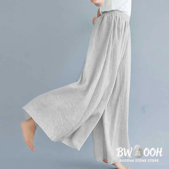 BWOOOH printed wide-leg yoga pants - Women Casual Loose Cotton Linen Wide Leg
