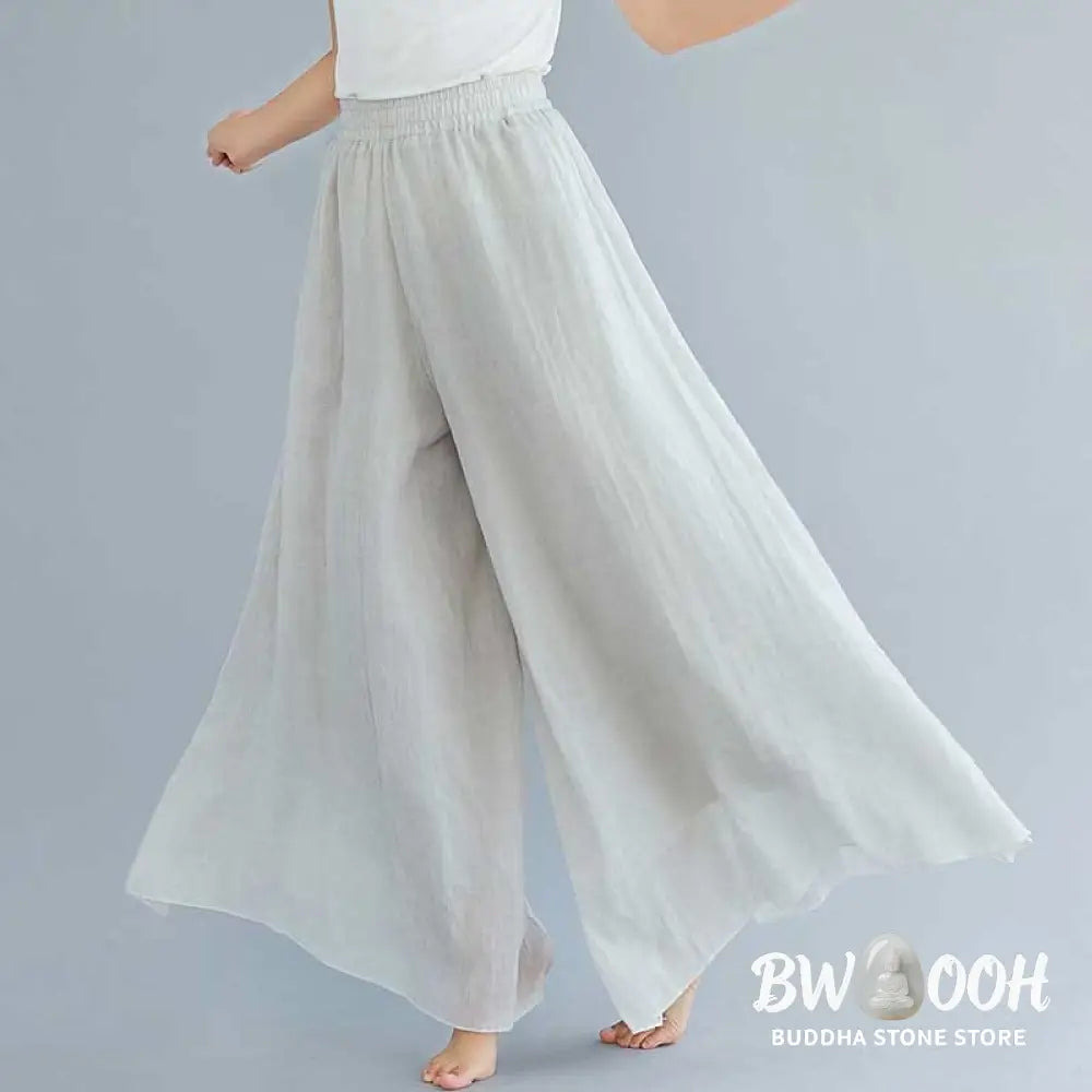 BWOOOH printed wide-leg yoga pants - Women Casual Loose Cotton Linen Wide Leg