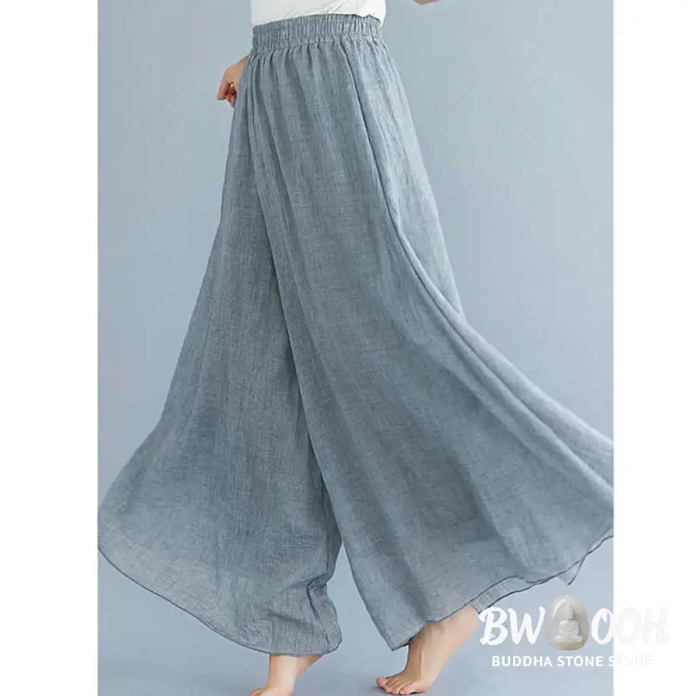 BWOOOH printed wide-leg yoga pants - Women Casual Loose Cotton Linen Wide Leg