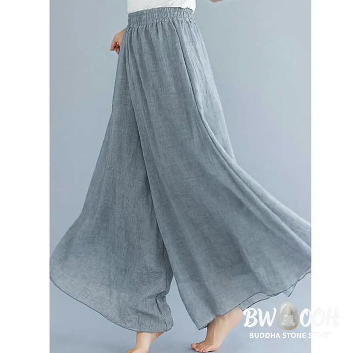 BWOOOH printed wide-leg yoga pants - Women Casual Loose Cotton Linen Wide Leg