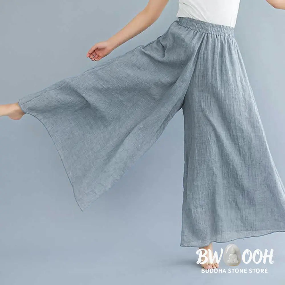 BWOOOH printed wide-leg yoga pants - Women Casual Loose Cotton Linen Wide Leg
